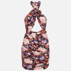 Magda Butrym Multicolour Floral Print Jersey Ruched Mini Dress S